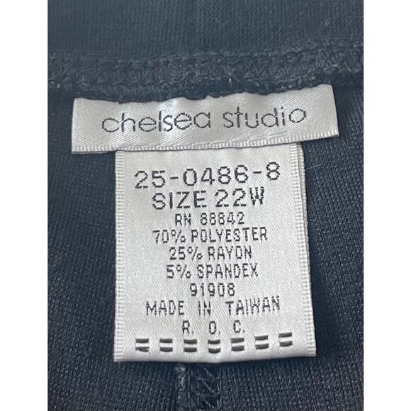 CHELSEA STUDIO HI-RISE WIDE LEG PULL-ON, WOMENS, 22W, BLACK, DRESSY, NO POCKETS - Picture 8 of 9